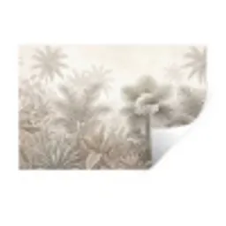 Jungle - Tropisch - Natuur -Vintage - Beige Muursticker klein -3d