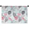 Bladeren - Jungle - Pastel - Tropisch Wandkleed katoen klein -zz3d