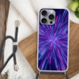 Dynamisch - Ruimte - Kleurrijk Hoesje iPhone 16 Pro Max met koord klein -sfeer4