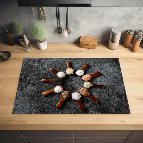 Lepel - Kruiden - Specerijen - Keuken - Industrieel Inductie beschermer vinyl 3mm klein -sfeer5