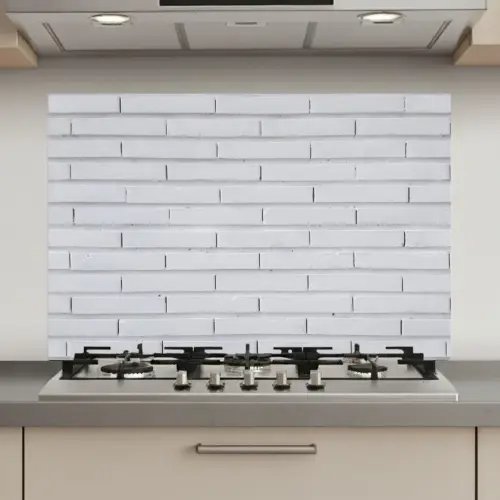 Bakstenen - Geverfd - Wit - Minimalistisch keuken achterwand spatscherm klein 900 -3d_website