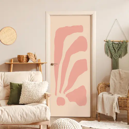 Bohemian - Roze - Pastel - Abstract deurposter klein -sfeer2
