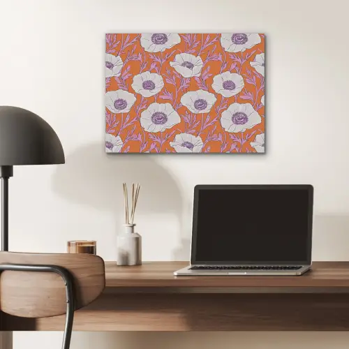 Bloemen - Grafisch - Oranje PET vilt klein 837 -sfeer5