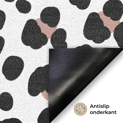 Vlekken - Zwart - Onregelmatig - Luipaard Deurmat klein 898 -antislip_NL