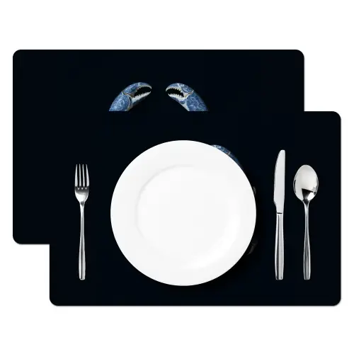 Krab - Delfts blauw - Dieren Placemat vinyl groot -zzsfeer2_Kitchenyeah-website