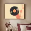 Vinylplaat - Zwart - Verfspatten - Retro Textielframe zwart klein -sfeer1