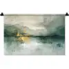 Groen - Modern - Abstract - Goud Wandkleed katoen klein -zz3d