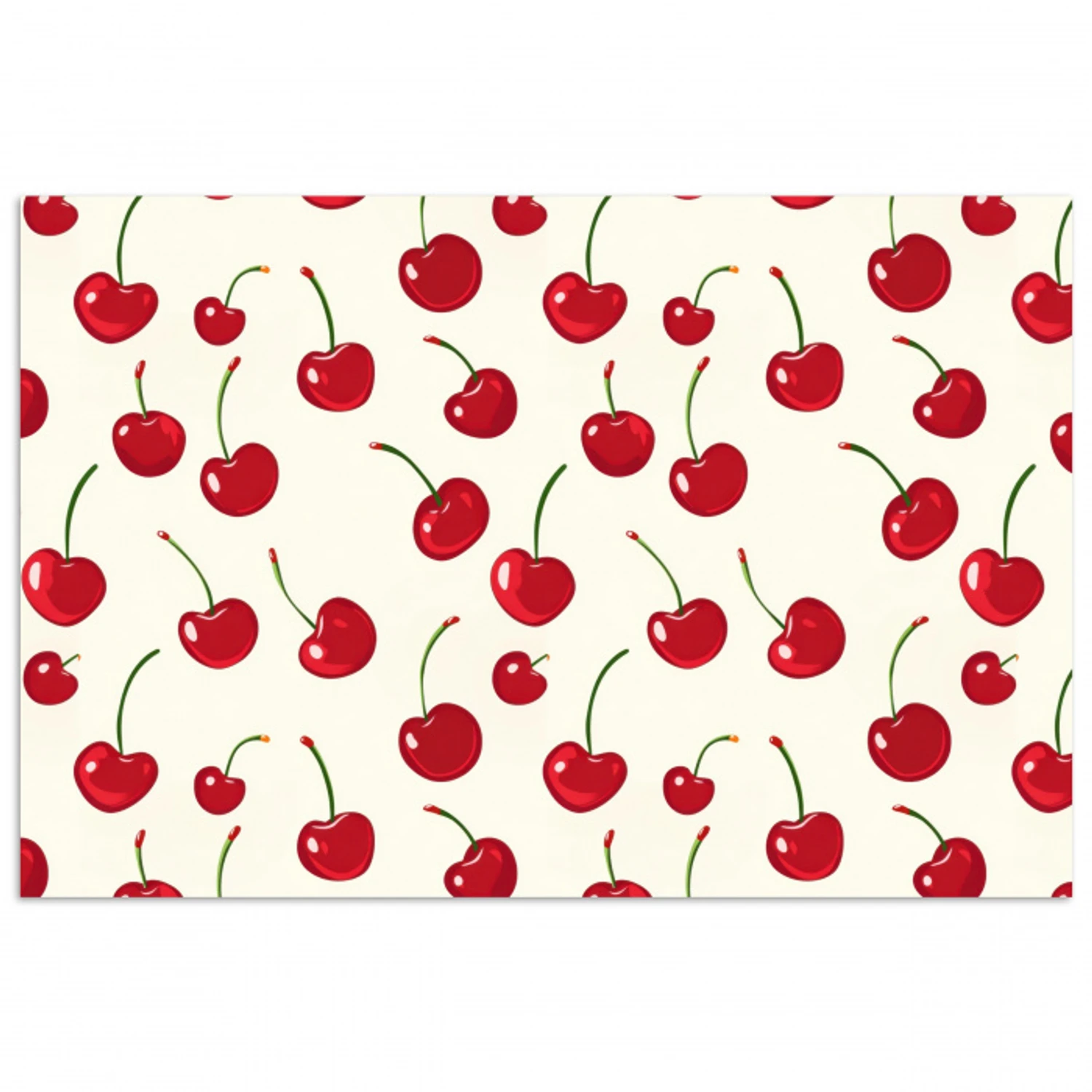 Kersen - Minimalistisch - Rood poster papier klein 62 -3d