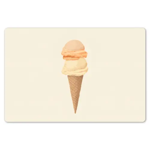 Minimalistisch - Schepijs - Hoorntje - Beige Placemat vinyl groot -zzsfeer1_Kitchenyeah-website