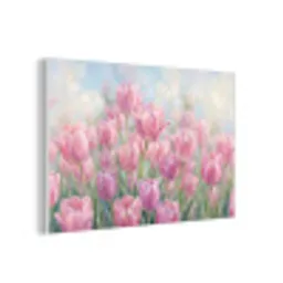 Tulpen - Veld - Lente - Roze forex 5mm xxl -3d
