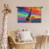 Giraffe - Savanna - Lucht - Gekleurd Wandkleed katoen klein -wsfeer5_kind