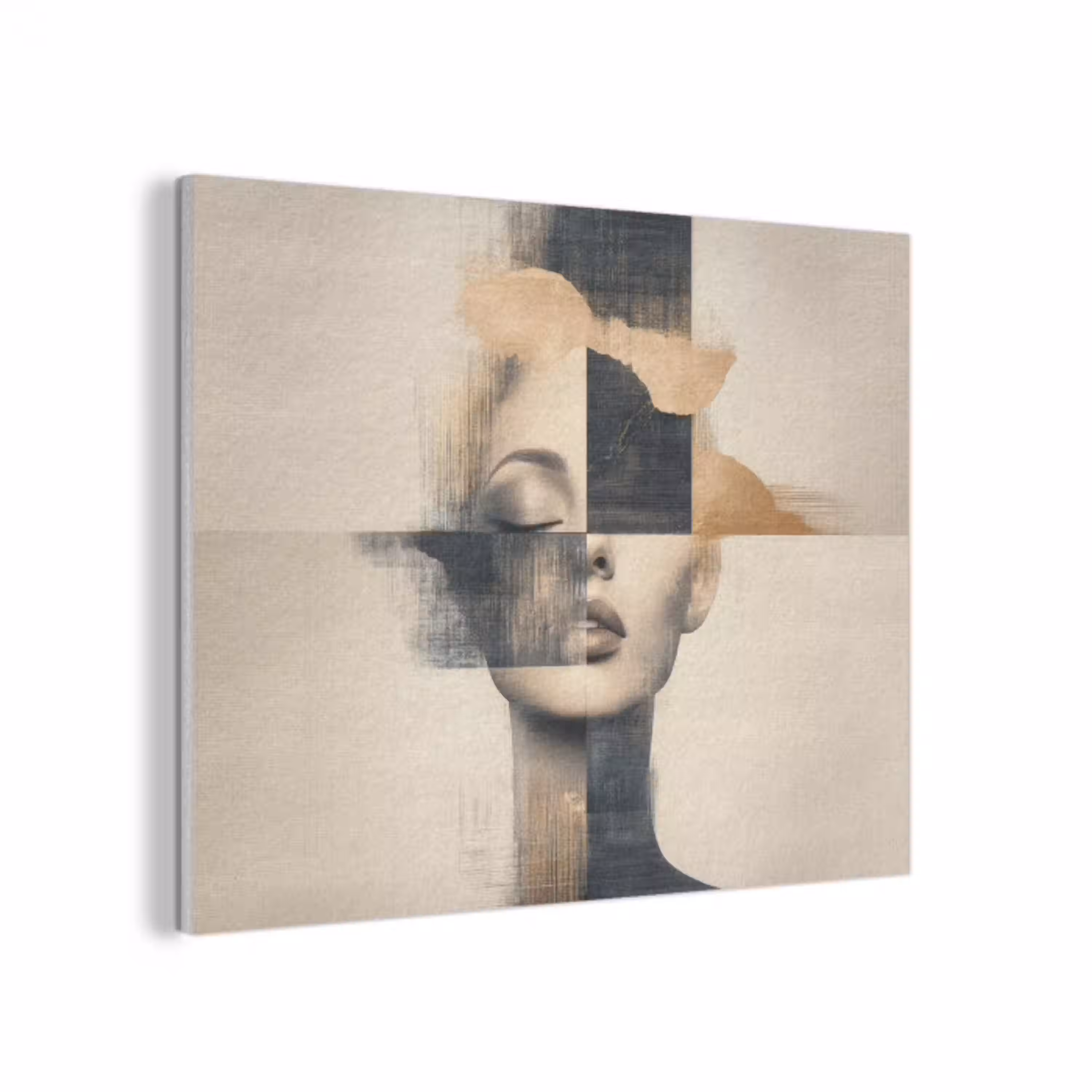 Goud - Vrouw - Rechthoeken PET vilt klein -3d
