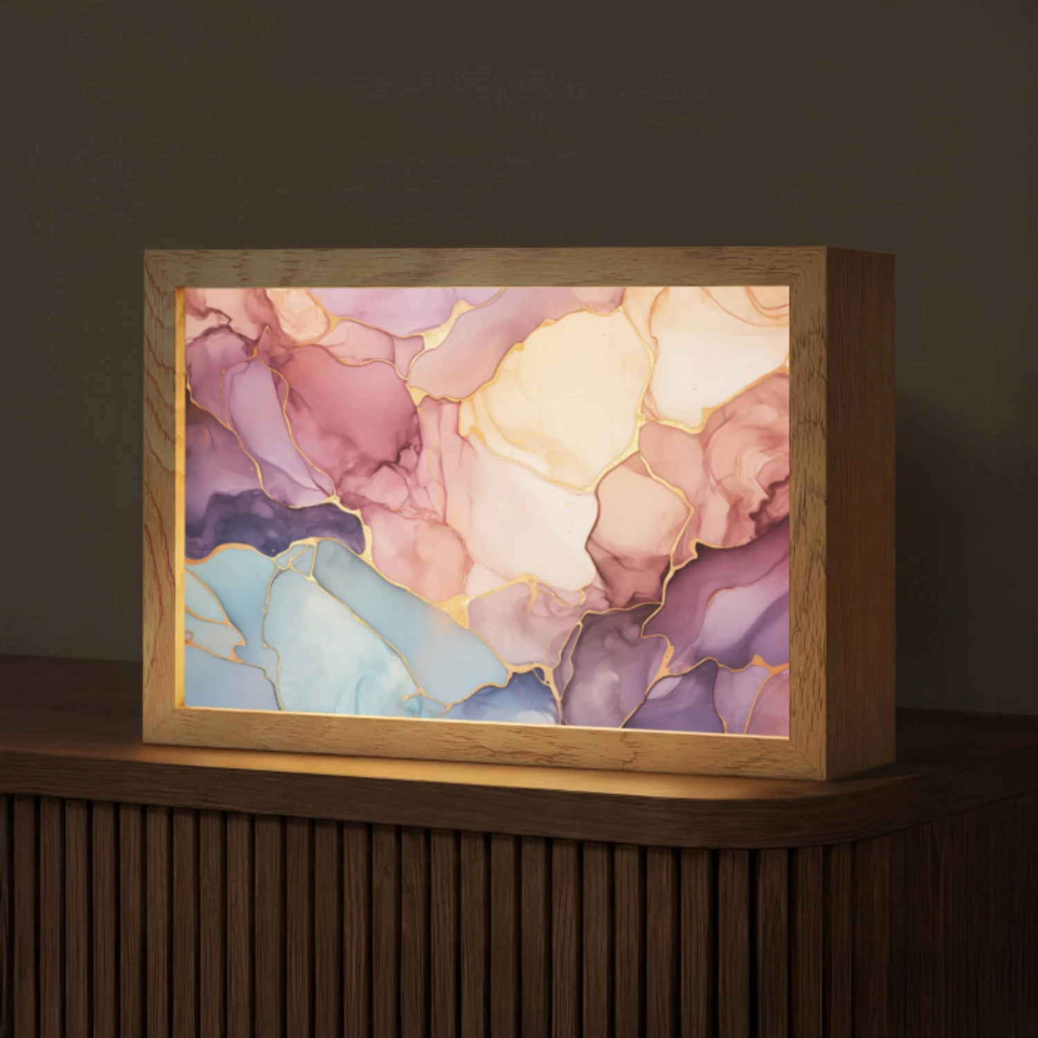 Marmer - Kleurrijk Light Box met kabel (Tafellamp) klein -z3d_website