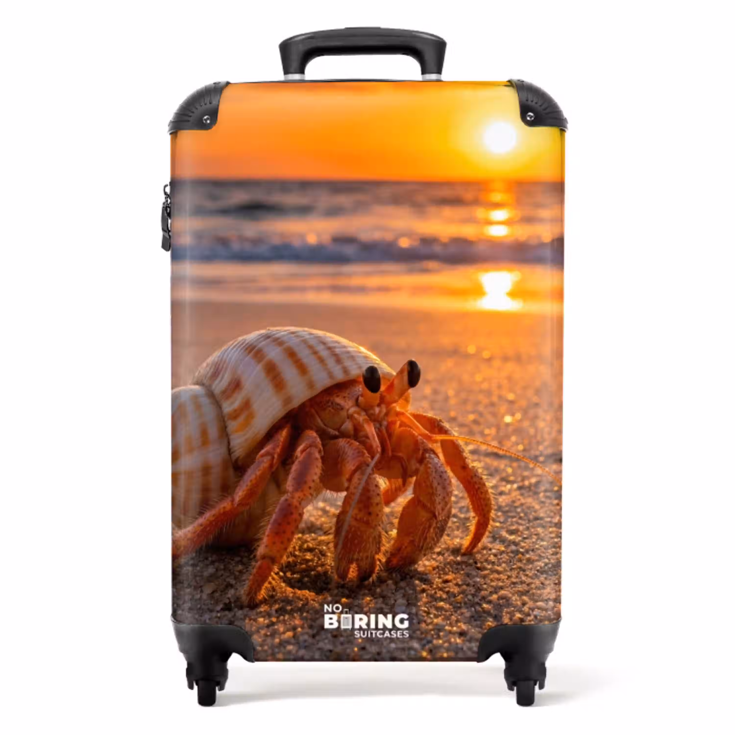 Kreeft - Strand - Natuur - Zonsondergang - Oranje NBS - Handbagage koffer - Volwassenen Unisex middel -productfoto_recht