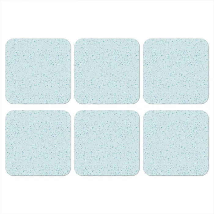 Terrazzo - Patroon - Kleurrijk - Baby Blauw onderzetter kurk middel 366 -3d