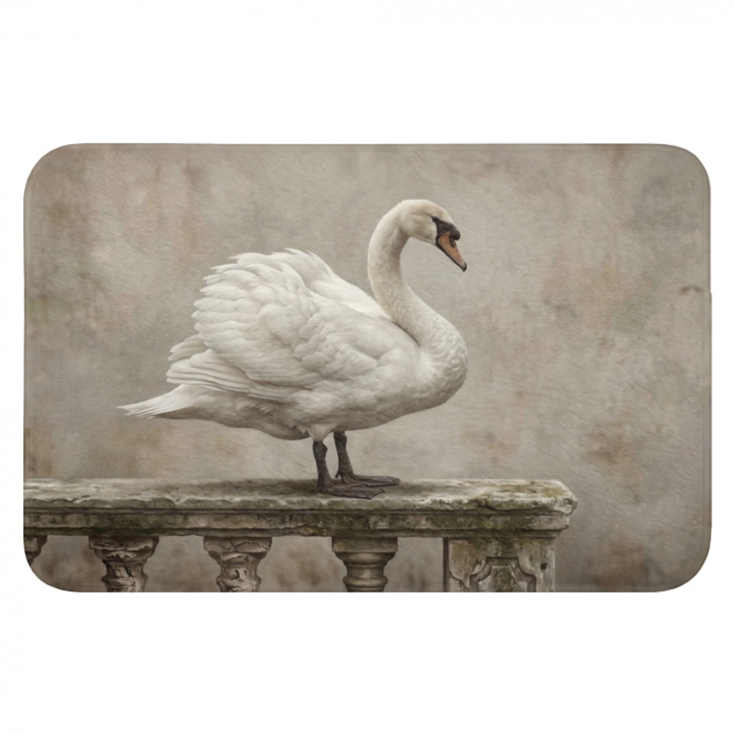 Zwaan - Elegant - Dieren - Wit Badmat klein -3d