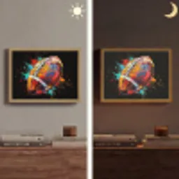 Graffiti - Sport - Rugby - American Football Light Box met batterij (Wandlamp) middel -sfeer3