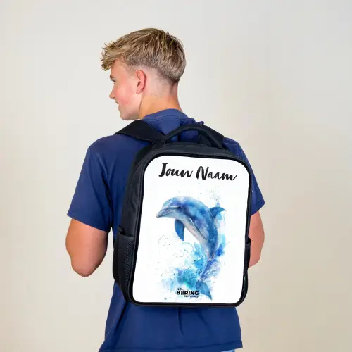Springende blauwe dolfijn Rugzak - Zwart middel -sfeer8