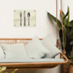 Zwart - Illustratie - Bestek tuinposter los doek klein -sfeer7