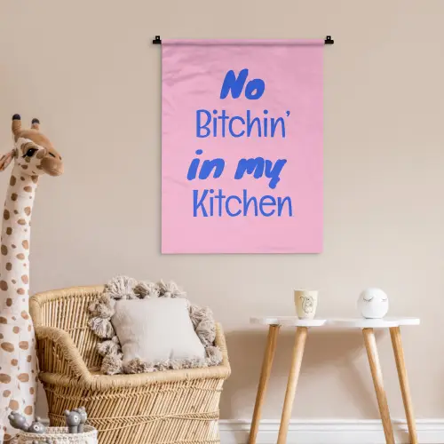 Quote - Blauw - Lettertype - Keuken Wandkleed katoen klein -wsfeer5_kind