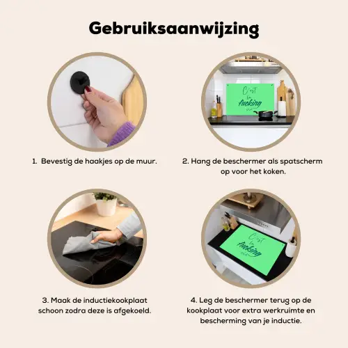 c'est la fucking vie - Groen - Penseelstijl Inductie beschemer met haakjes klein -ky-gebruik-nl