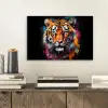 Tijger - Graffiti - Dieren - Zwart aluminium wit klein -sfeer1