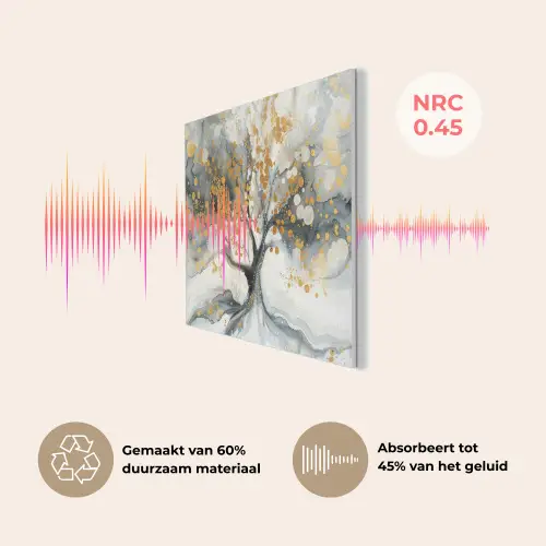 Boom - Modern - Abstract - Goud - Zwart - Wit PET vilt klein -USP_NL