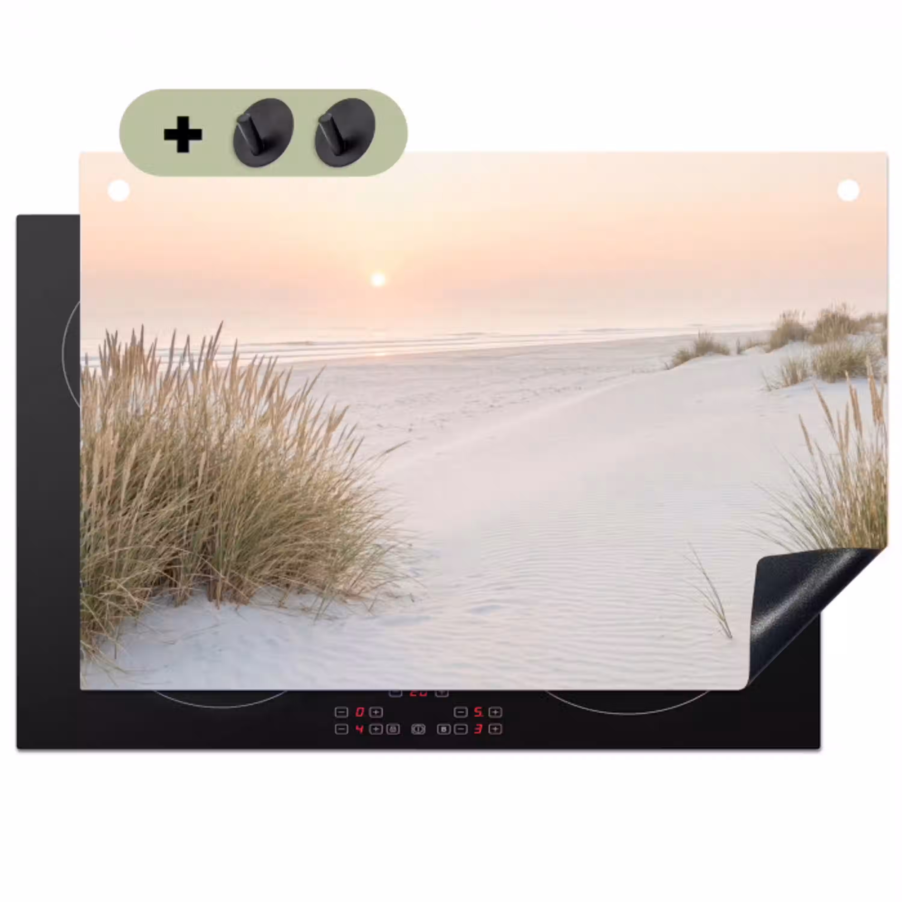 Horizon - Duinlandschap - Zand Inductie beschemer met haakjes klein -3d