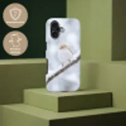 Vogeltje - Sneeuw - Tak - Winter - Zacht Toughcase MagSafe Apple iPhone 17 klein -USP_PrintM_NL