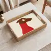 Silhouet - Hond - Trui - Rood Dienblad Rechthoek middel -sfeer1