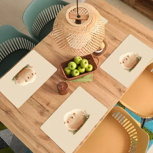 Schaap - Beige - Bloemen Placemat vinyl groot -zzsfeer5_Kitchenyeah-website
