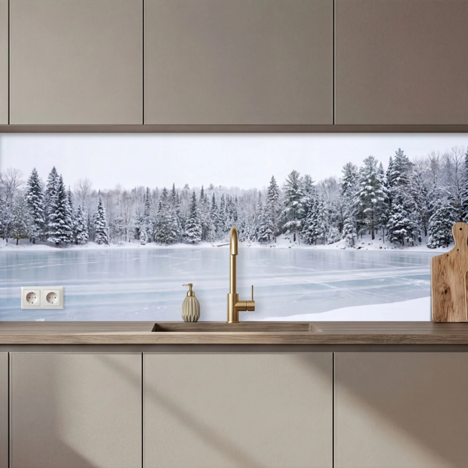 Meer - Dennen - IJs - Winter - Rustgevend keuken achterwand 2 middel zz_3dshopping