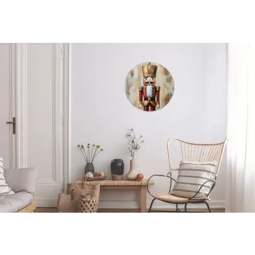 Kerst - Poppetje - Abstract Wandcirkel aluminium klein -woonkamer