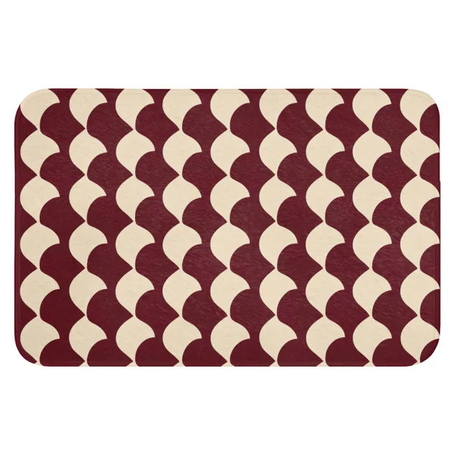 WC Mat - Rood - Tegelpatroon - Crème