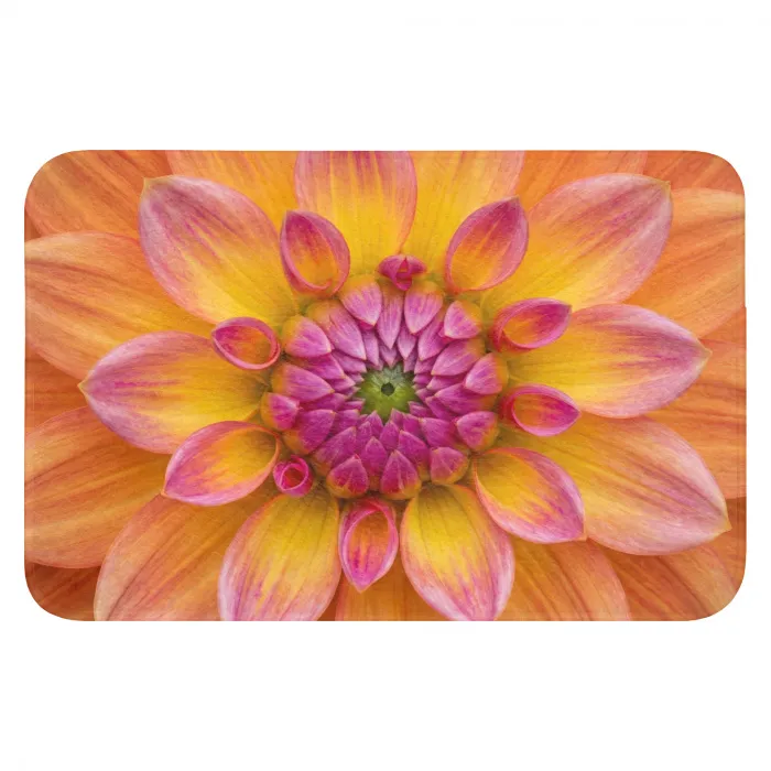 Dahlia - Bloem - Oranje WCmat klein -3d