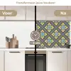 Design - Ruit - Bloemen - Grijs keuken achterwand 2 middel 871 -voor-na2_NL