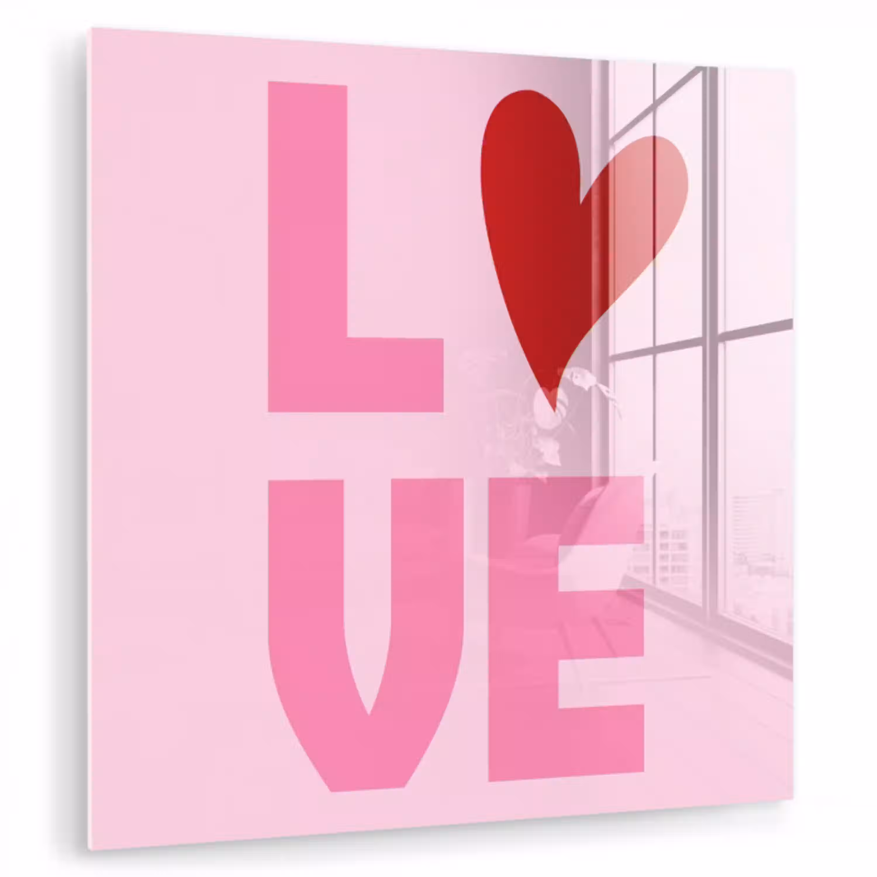 Love - Roze - Hart - Valentijn plexiglas 5mm klein -zzzproduct_nieuw