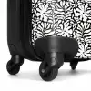 Bloemen en bladeren op zwarte achtergrond NBS - Handbagage koffer - Kinderen Unisex middel -wiel