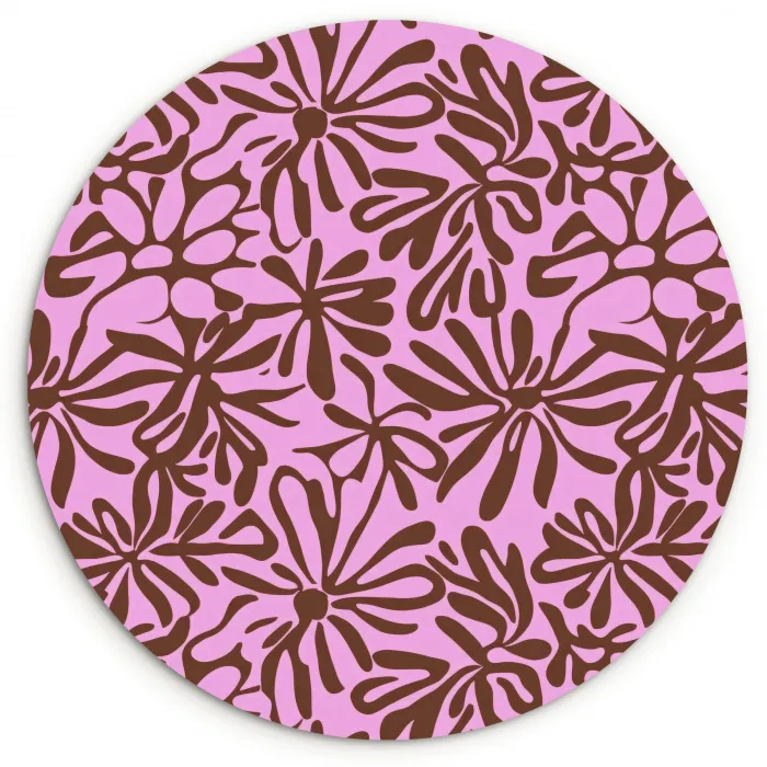 Organisch - Patroon - Roze Wandcirkel kunststof plaat 5mm dik klein 188 -3d