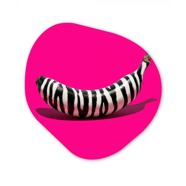 Organisch schilderij forex - Banaan - Zebraprint - Roze