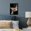 Giraffe - Dieren - Zwart - Portret - Dieren fotolijst zwart zonder passe partout klein -sfeer3