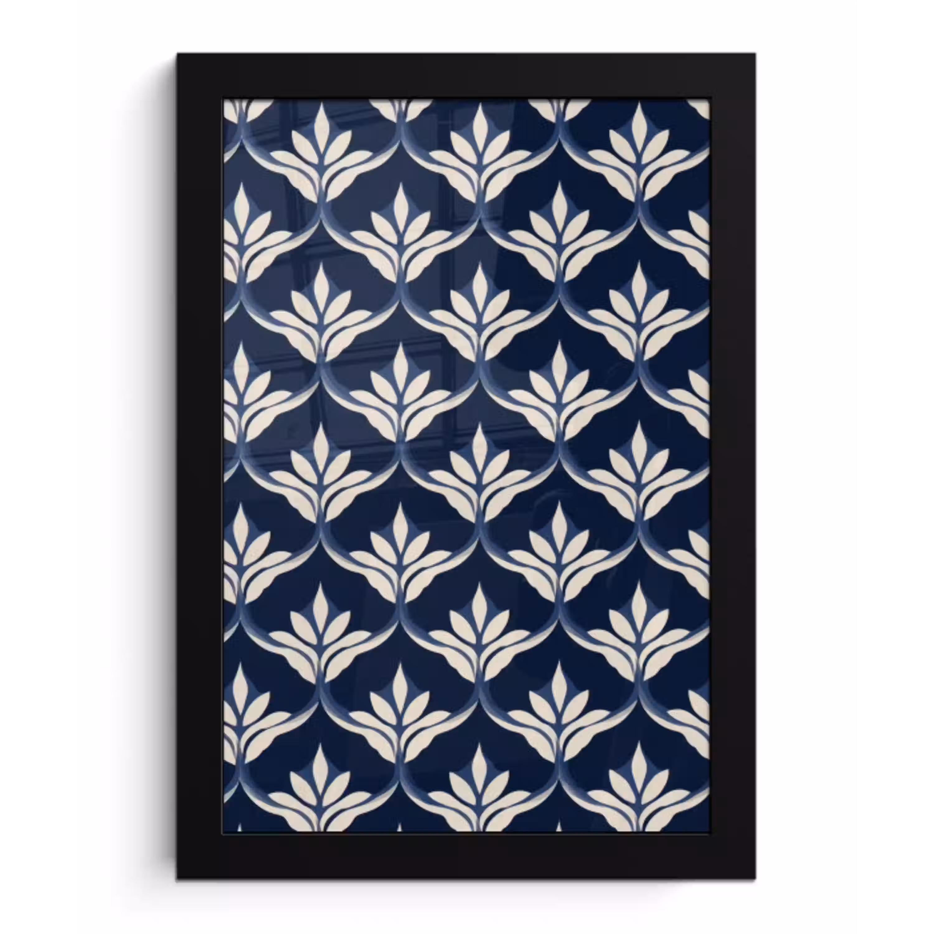Modern - Ontwerp - Blauw fotolijst zwart zonder passe partout klein 224 -3d