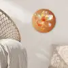Glazen - Bloem - Oranje Wandcirkel kunststof plaat 5mm dik klein -sfeer5