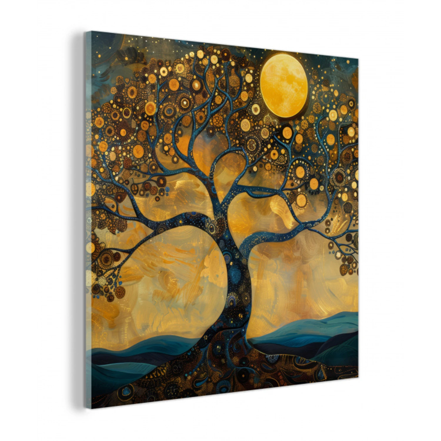 Boom - Maan - Bloemen - Goud - Kunst plexiglas 5mm klein -z3d