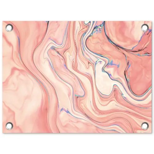 Marmer - Pastel - Roze - Blauw - Marmerlook - Abstract tuinposter los doek klein -3d