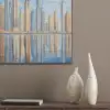 Skyline - Wolkenkrabbers - Water - Blauw PET vilt klein -sfeer6_closeup