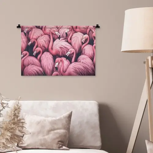 Flamingo - Roze - Dieren Wandkleed katoen klein -sfeer4