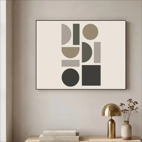 Natuurlijke tinten - Grafisch - Verticale compositie Textielframe zwart klein -sfeer2