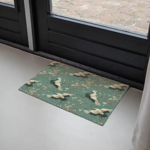 Kersenbloesem - Kraamvogels - Groen Deurmat klein 898 -sfeer2