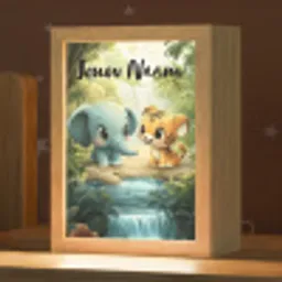 Olifant - Tijger - Bos - Jungle Light Box met kabel (Kinderlampje) klein -zzz_3d_website